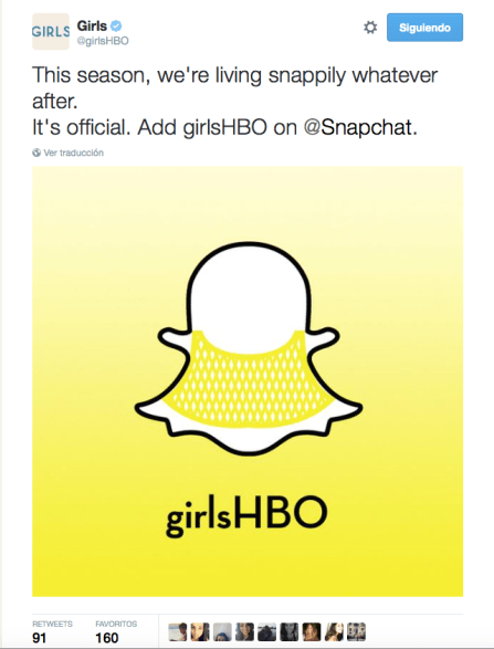 Tuit de la cuenta oficial de GIRLS