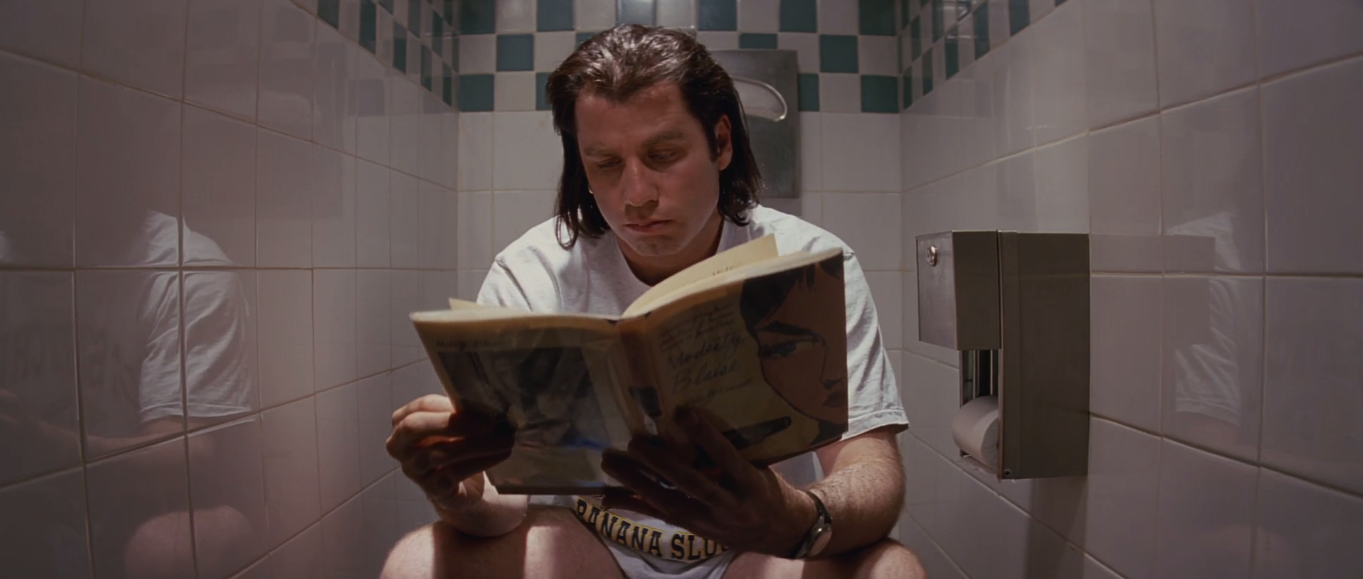 leer en el baño Travolta pulp F
